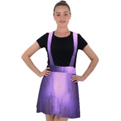 Violet Spark Velvet Suspender Skater Skirt by Sparkle