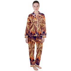 Sun Fractal Satin Long Sleeve Pyjamas Set by Sparkle