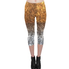 Glitter Gold Capri Leggings  by Sparkle