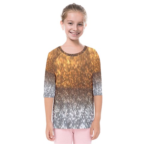 Glitter Gold Kids  Quarter Sleeve Raglan Tee by Sparkle