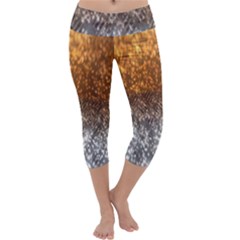 Glitter Gold Capri Yoga Leggings by Sparkle