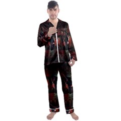 Twist Flower Men s Long Sleeve Satin Pyjamas Set by Sparkle