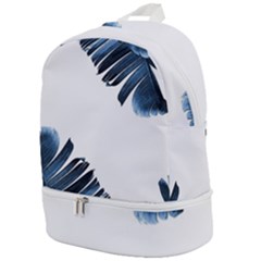 Blue Banana Leaves Zip Bottom Backpack by goljakoff