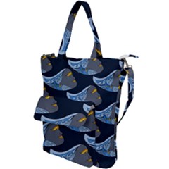 Queen Fish Doodle Art Shoulder Tote Bag by tmsartbazaar