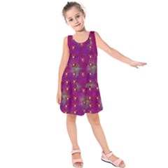 Beautiul Flowers On Wonderful Flowers Kids  Sleeveless Dress by pepitasart