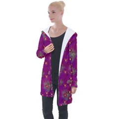 Beautiul Flowers On Wonderful Flowers Longline Hooded Cardigan by pepitasart