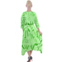 Electric Lime Quarter Sleeve Wrap Front Maxi Dress View2