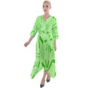 Electric Lime Quarter Sleeve Wrap Front Maxi Dress View1