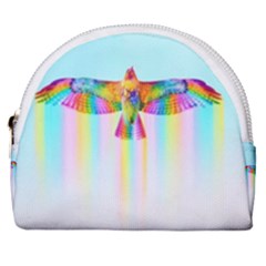 Rainbow Bird Horseshoe Style Canvas Pouch by Sparkle