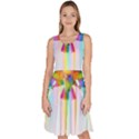 Rainbow Bird Knee Length Skater Dress With Pockets View1