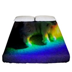 Rainbowcat Fitted Sheet (king Size) by Sparkle