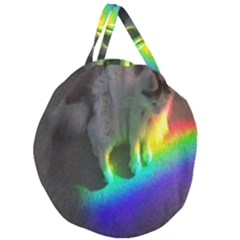 Rainbowcat Giant Round Zipper Tote by Sparkle