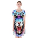 Butterflytiger Short Sleeve V-neck Flare Dress View1