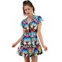 Butterflytiger Flutter Sleeve Wrap Dress View1