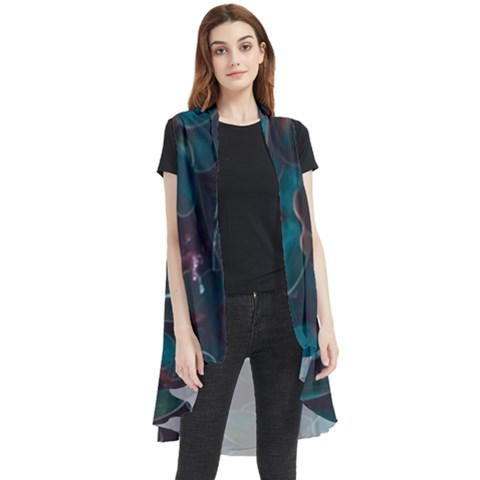 Realeafs Pattern Sleeveless Chiffon Waistcoat Shirt by Sparkle