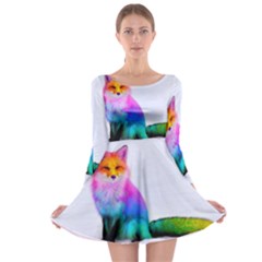 Rainbowfox Long Sleeve Skater Dress by Sparkle