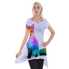 Rainbowfox Short Sleeve Side Drop Tunic by Sparkle