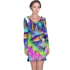 Rainbowcat Long Sleeve Nightdress by Sparkle