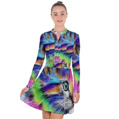 Rainbowcat Long Sleeve Panel Dress by Sparkle