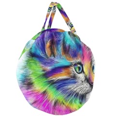 Rainbowcat Giant Round Zipper Tote by Sparkle