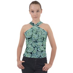 Realflowers Cross Neck Velour Top by Sparkle