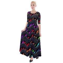 Rainbowwaves Half Sleeves Maxi Dress by Sparkle