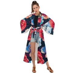 Flowers Pattern Maxi Kimono by Sparkle