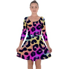 Animal Print Quarter Sleeve Skater Dress by Sparkle