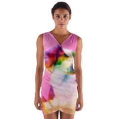 Rainbowdog Wrap Front Bodycon Dress by Sparkle