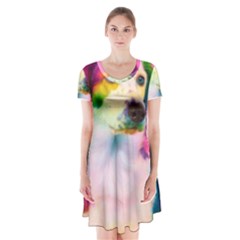 Rainbowdog Short Sleeve V-neck Flare Dress by Sparkle