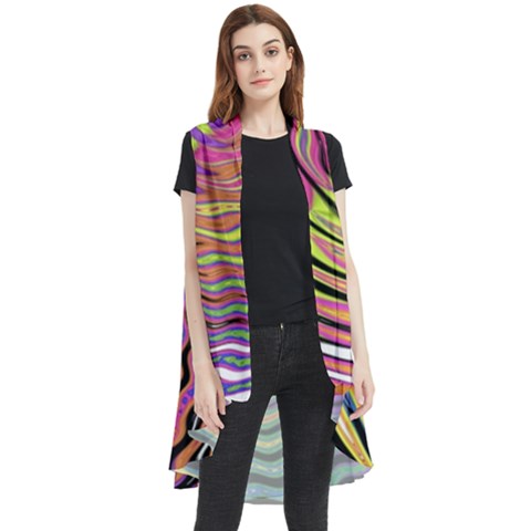 Rainbowwaves Sleeveless Chiffon Waistcoat Shirt by Sparkle