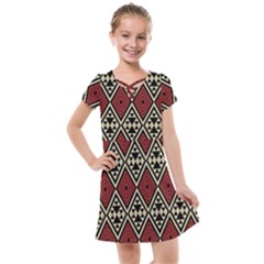 Motif Boho Style Geometric Kids  Cross Web Dress by tmsartbazaar