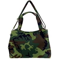 Forest Camo Pattern, Army Themed Design, Soldier Double Compartment Shoulder Bag by Casemiro