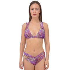 Marbling Abstract Layers Double Strap Halter Bikini Set by kaleidomarblingart