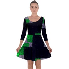 Abstract Tiles Quarter Sleeve Skater Dress by essentialimage