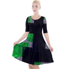 Abstract Tiles Quarter Sleeve A-line Dress by essentialimage