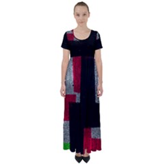 Abstract Tiles High Waist Short Sleeve Maxi Dress by essentialimage