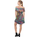 Abstract marbling Off Shoulder Chiffon Dress View2