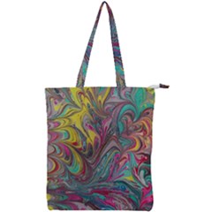 Abstract Marbling Swirls Double Zip Up Tote Bag by kaleidomarblingart