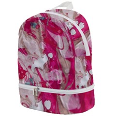 Magenta On Pink Zip Bottom Backpack by kaleidomarblingart