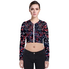 Multicolored Bubbles Motif Abstract Pattern Long Sleeve Zip Up Bomber Jacket by dflcprintsclothing