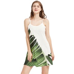 Green Banana Leaves Summer Frill Dress by goljakoff