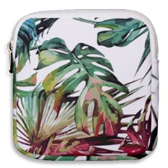 Watercolor Monstera Leaves Mini Square Pouch by goljakoff