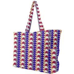 Colorful Triangles Pattern, Retro Style Theme, Geometrical Tiles, Blocks Simple Shoulder Bag by Casemiro