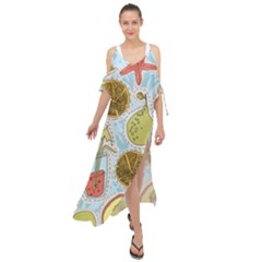 Tropical Pattern Maxi Chiffon Cover Up Dress by GretaBerlin