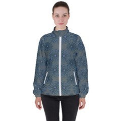 Decorative Wheat Wreath Stars Women s High Neck Windbreaker by pepitasart