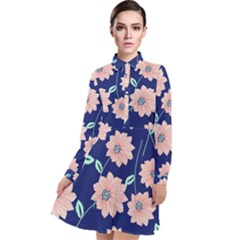 Floral Long Sleeve Chiffon Shirt Dress by Sobalvarro