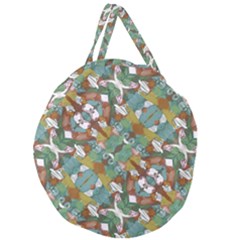 Multicolored Collage Print Pattern Mosaic Giant Round Zipper Tote by dflcprintsclothing