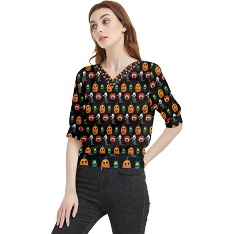 Halloween Quarter Sleeve Blouse by Sparkle