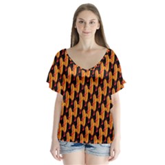 Halloween V-neck Flutter Sleeve Top by Sparkle